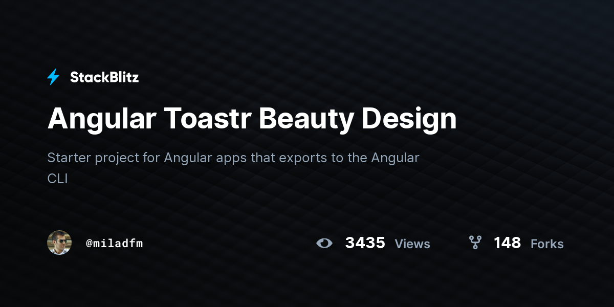 Angular Toastr Beauty Design - StackBlitz