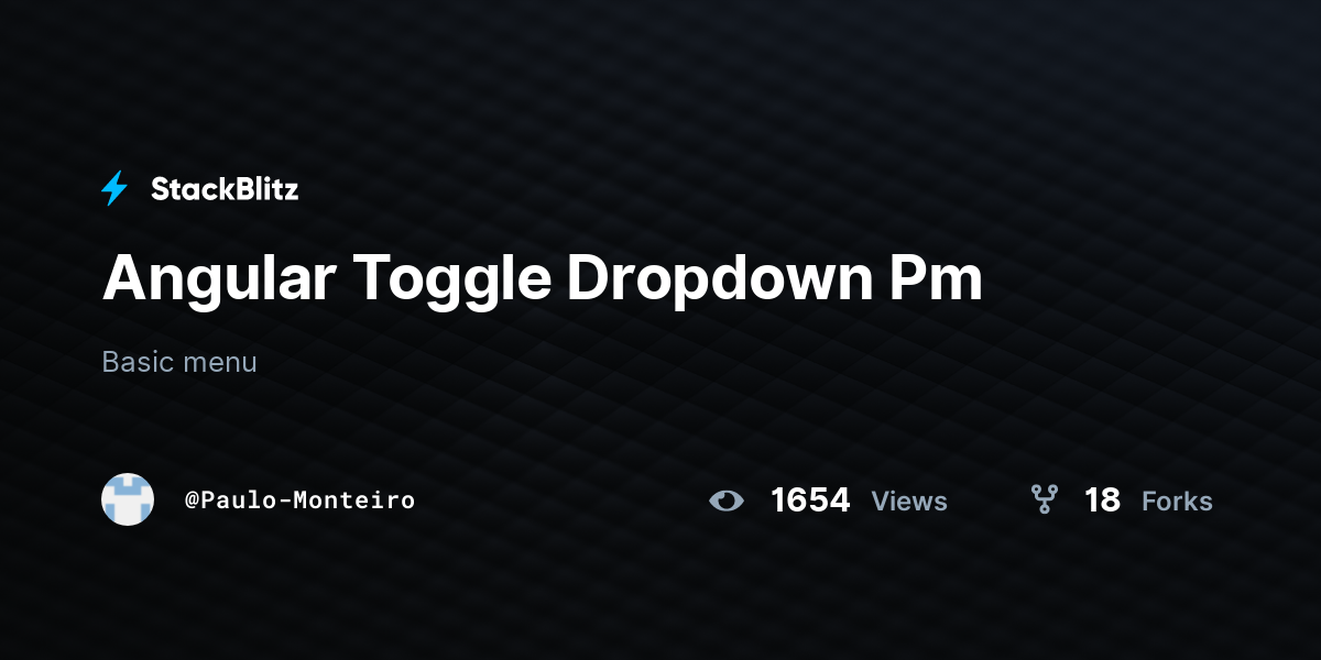 Angular Toggle Dropdown Pm - StackBlitz