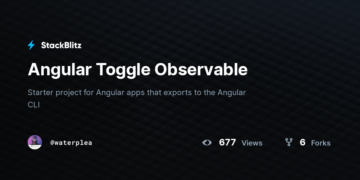 Angular Toggle Observable - StackBlitz