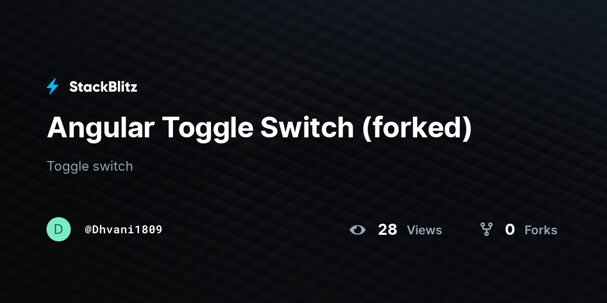 Angular Toggle Switch (forked) StackBlitz