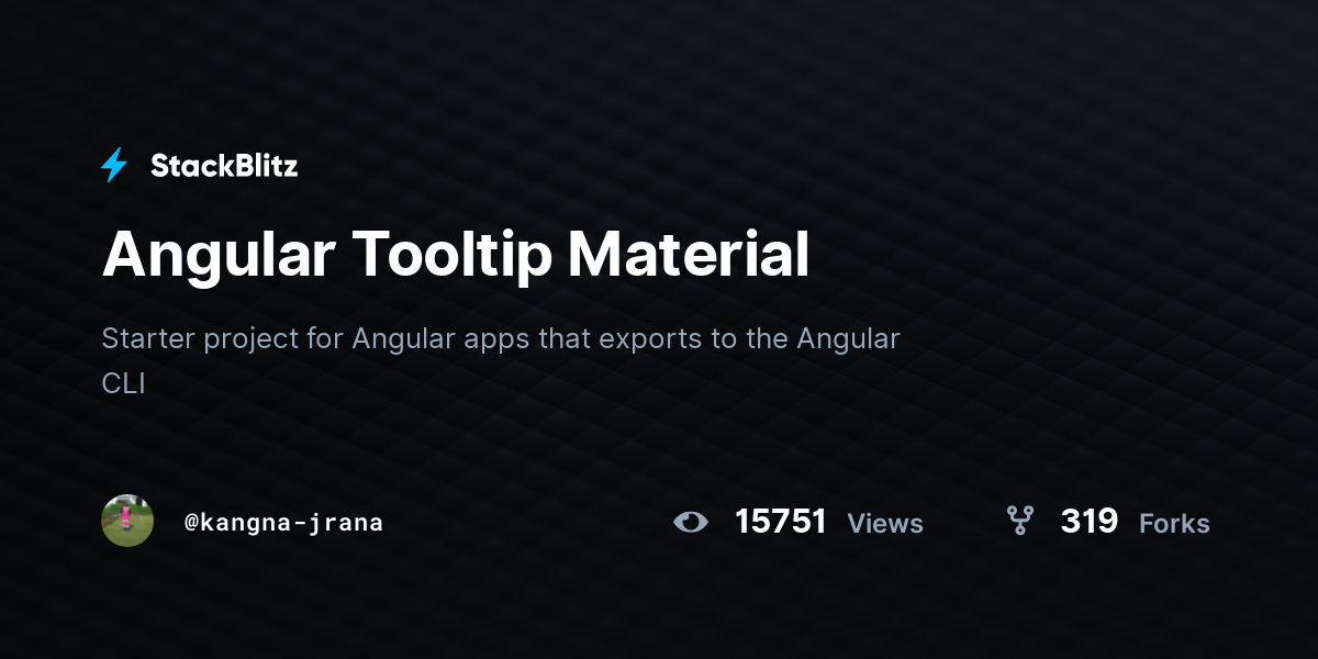 Angular Tooltip Material - StackBlitz