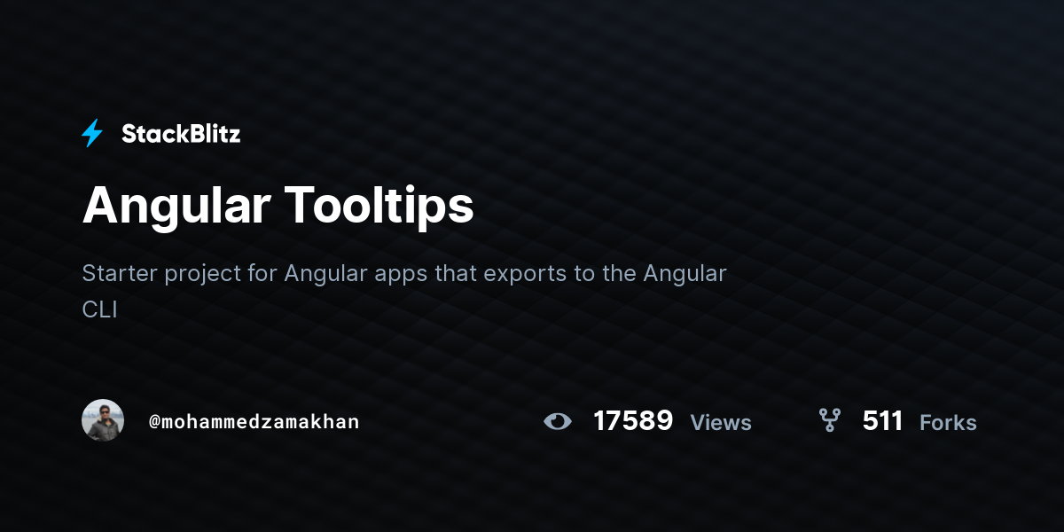 Angular Tooltips - StackBlitz