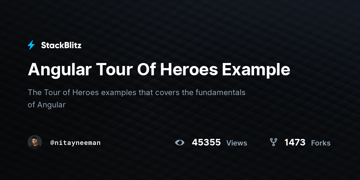 Angular Tour Of Heroes Example - StackBlitz