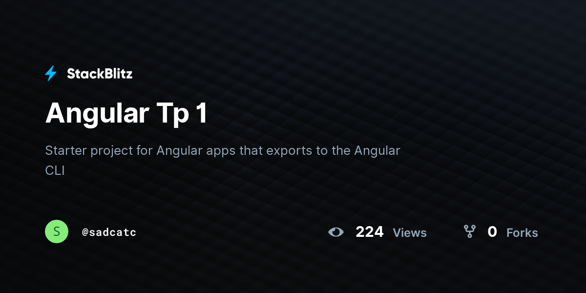 Angular Tp 1 - StackBlitz