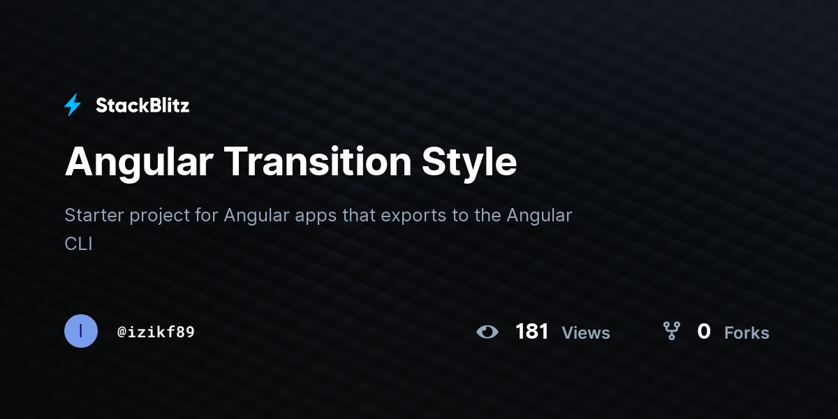 Angular Transition Style - StackBlitz