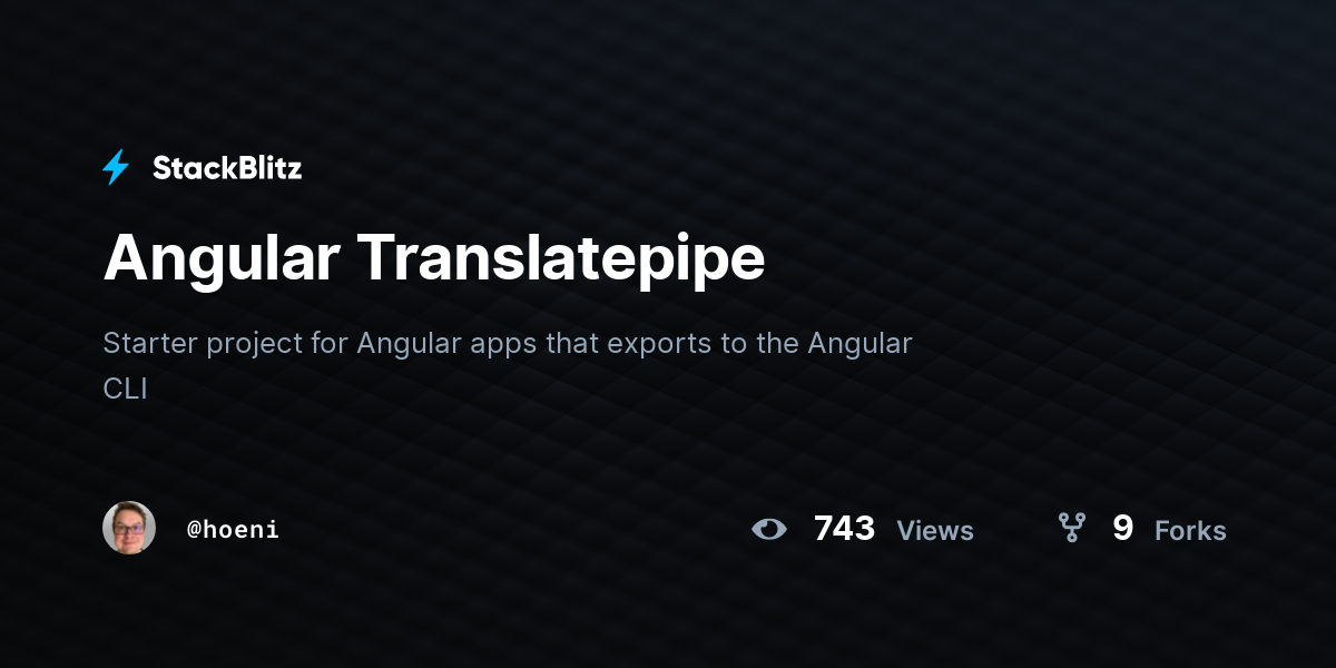 Angular Translatepipe - StackBlitz