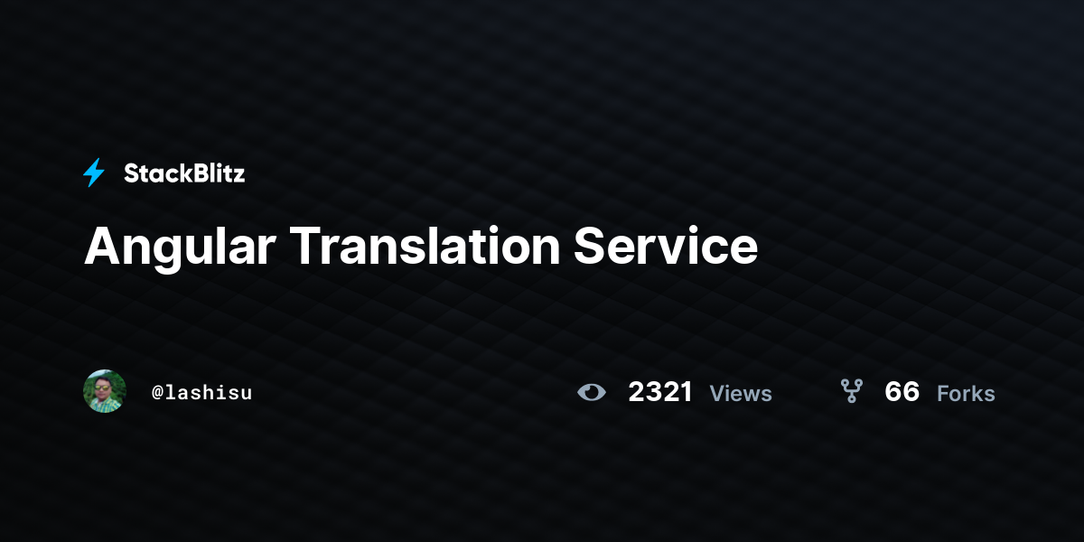 Angular Translation Service - StackBlitz
