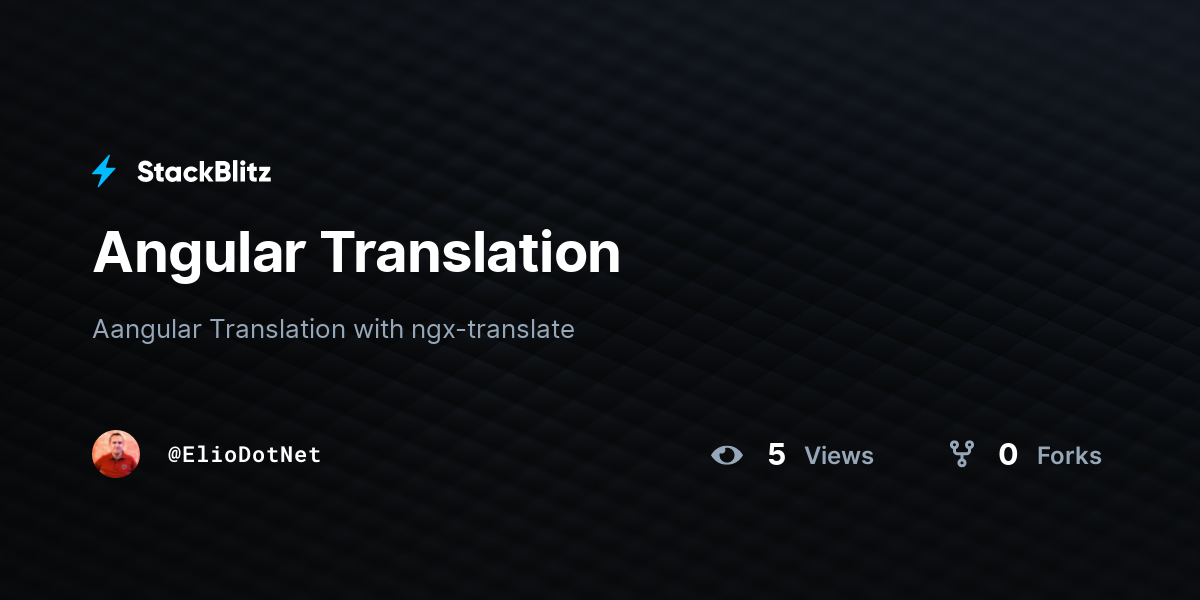 Angular Translation - StackBlitz