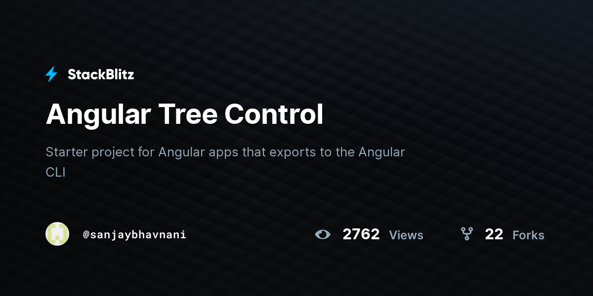 Angular Tree Control - StackBlitz