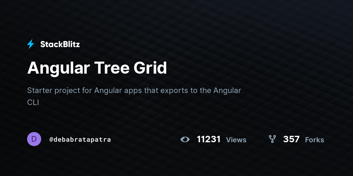 Angular Tree Grid - StackBlitz