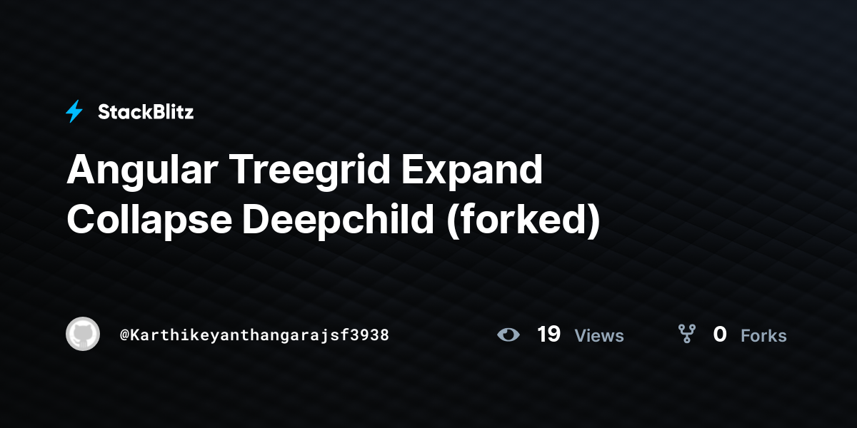 Angular Treegrid Expand Collapse Deepchild (forked) - StackBlitz