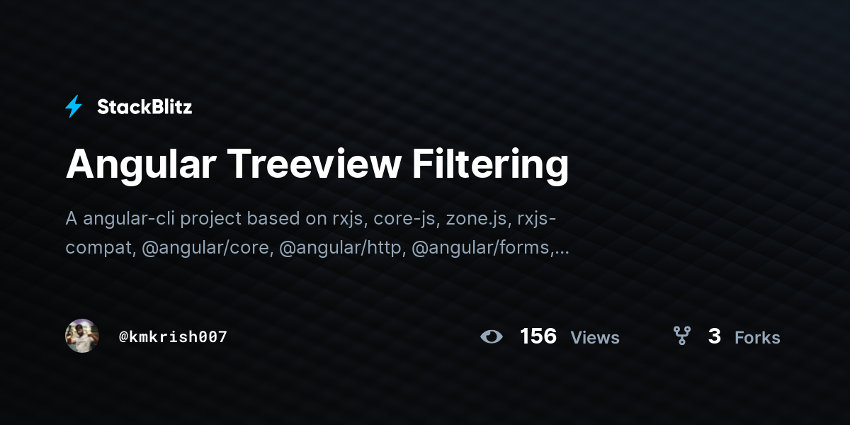 Angular Treeview Filtering - StackBlitz