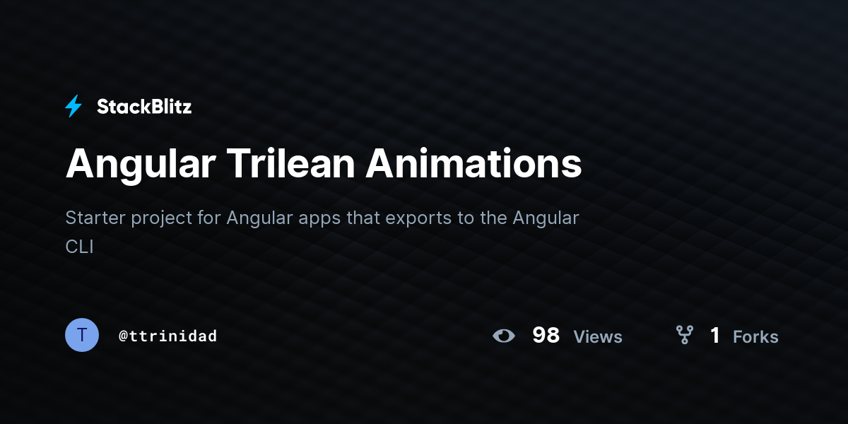 Angular Trilean Animations - StackBlitz