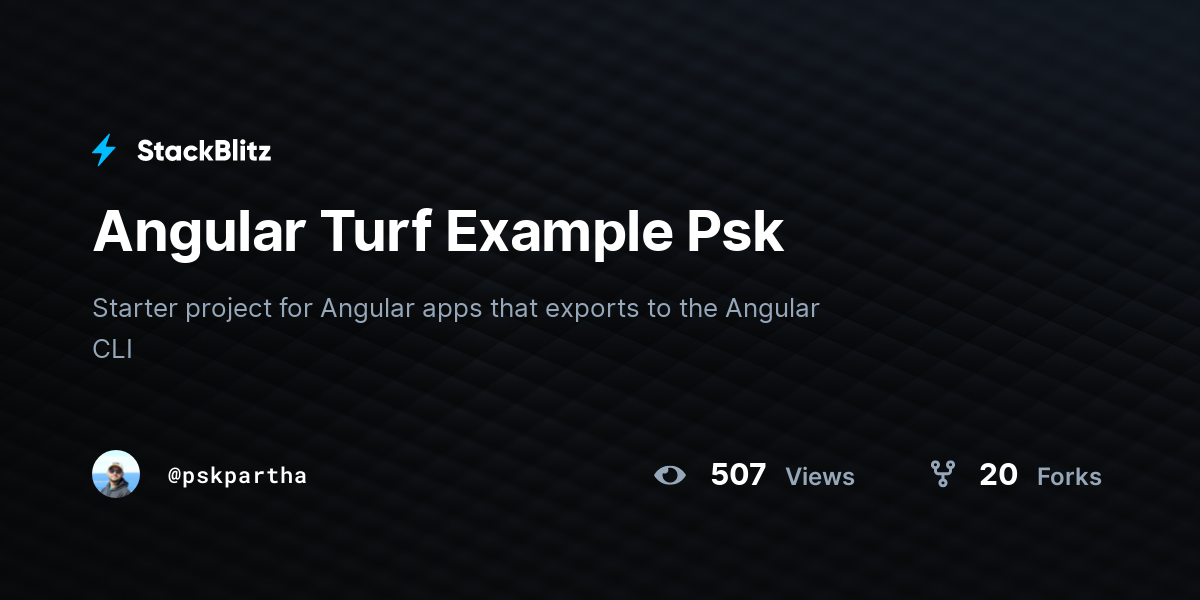 Angular Turf Example Psk - StackBlitz