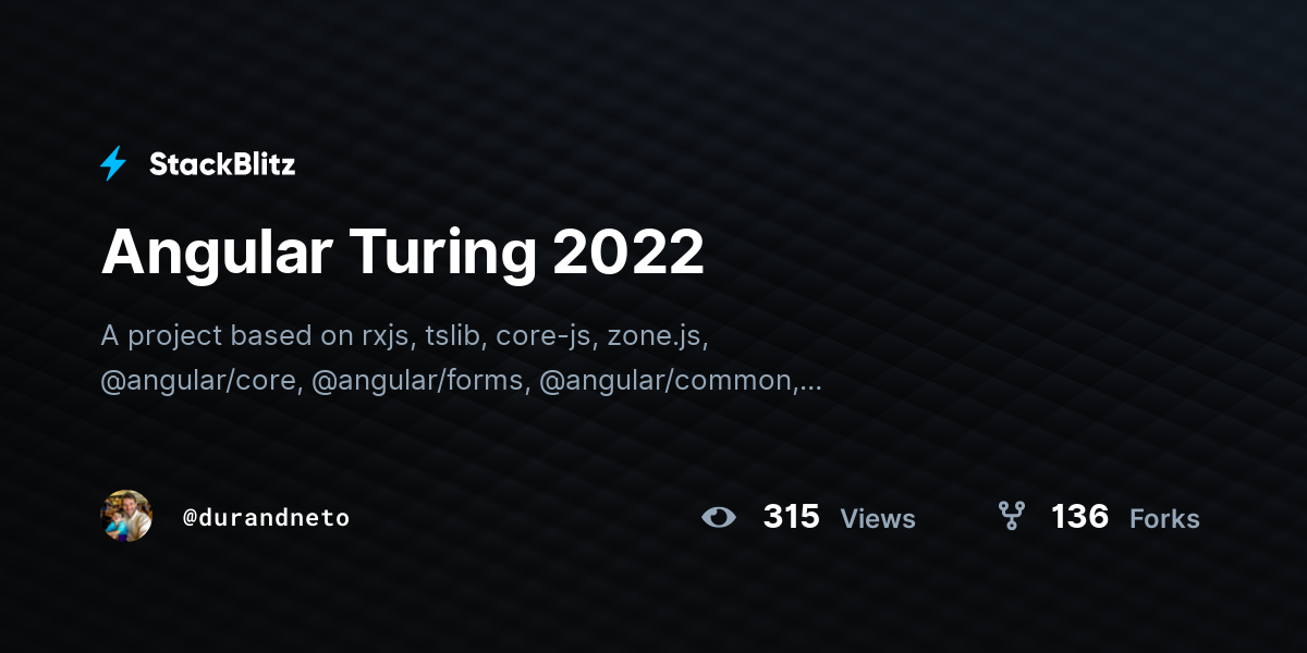 Angular Turing 2022 - StackBlitz