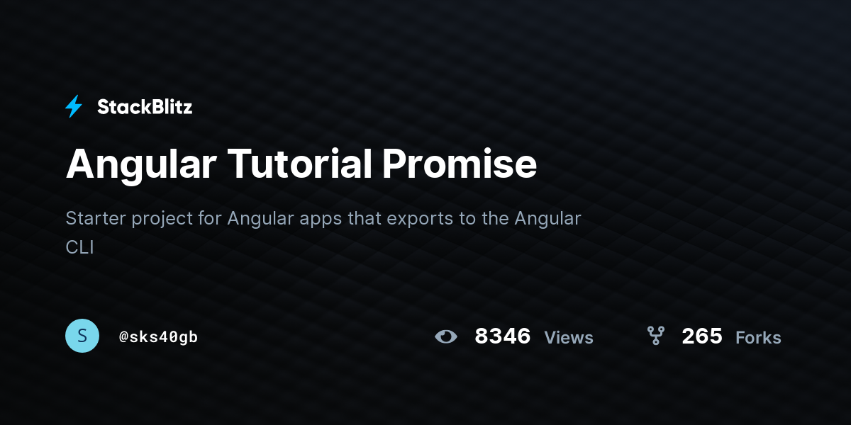 Angular Tutorial Promise - StackBlitz