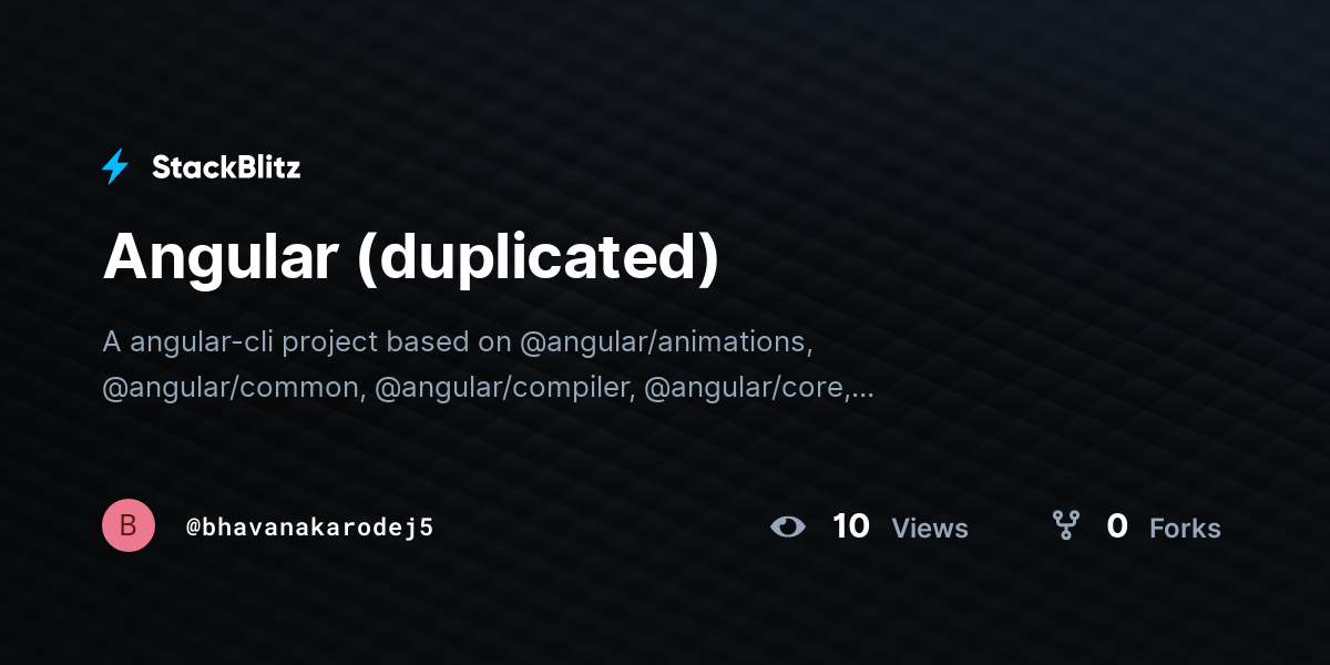 Angular (duplicated) - StackBlitz
