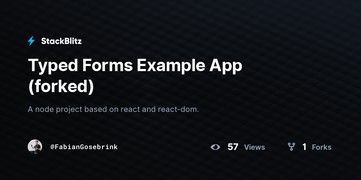 Typed Forms Example App (forked) - StackBlitz