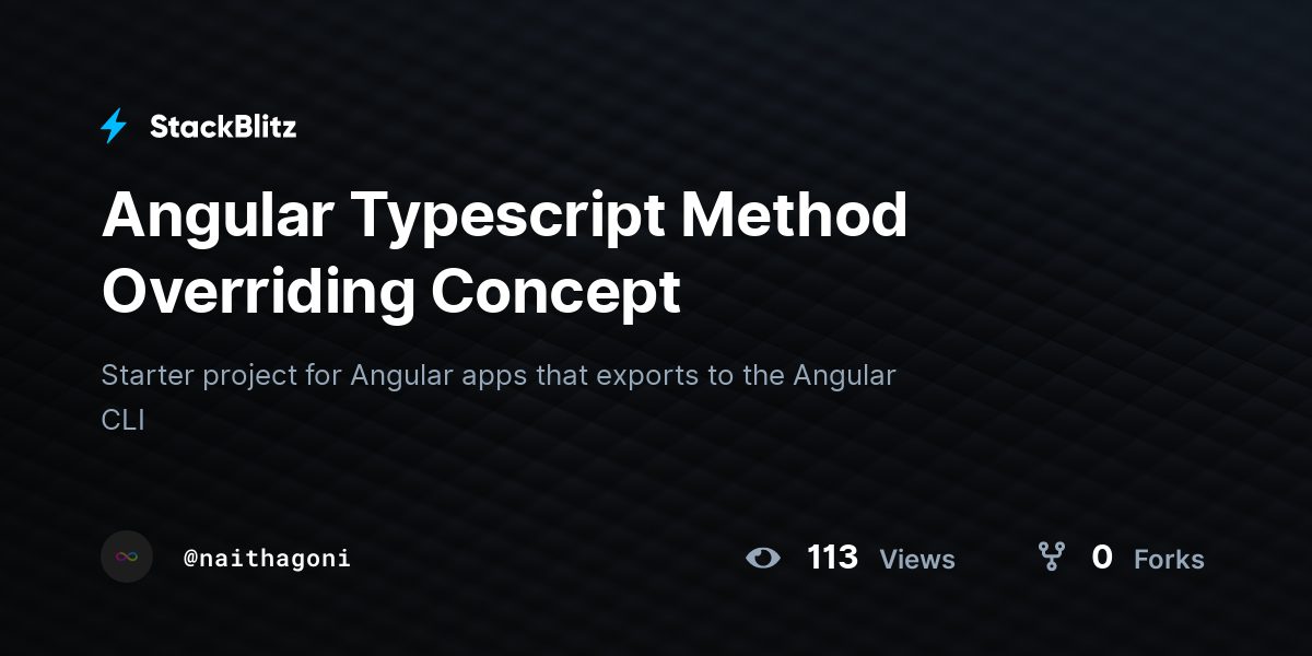 Angular Typescript Method Overriding Concept - StackBlitz