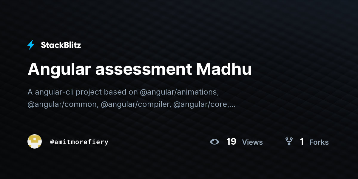 Angular assessment Madhu - StackBlitz