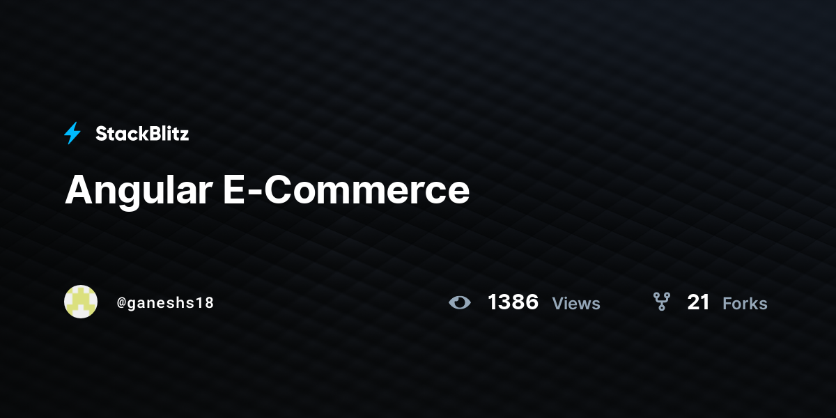 Angular E-Commerce - StackBlitz