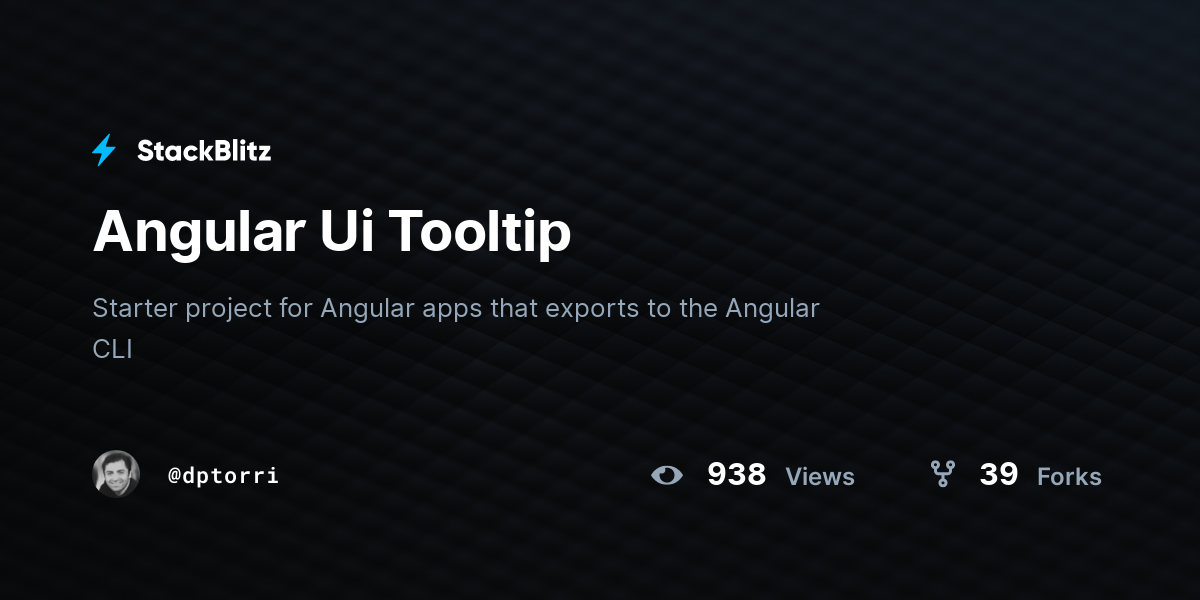 Angular Ui Tooltip - StackBlitz
