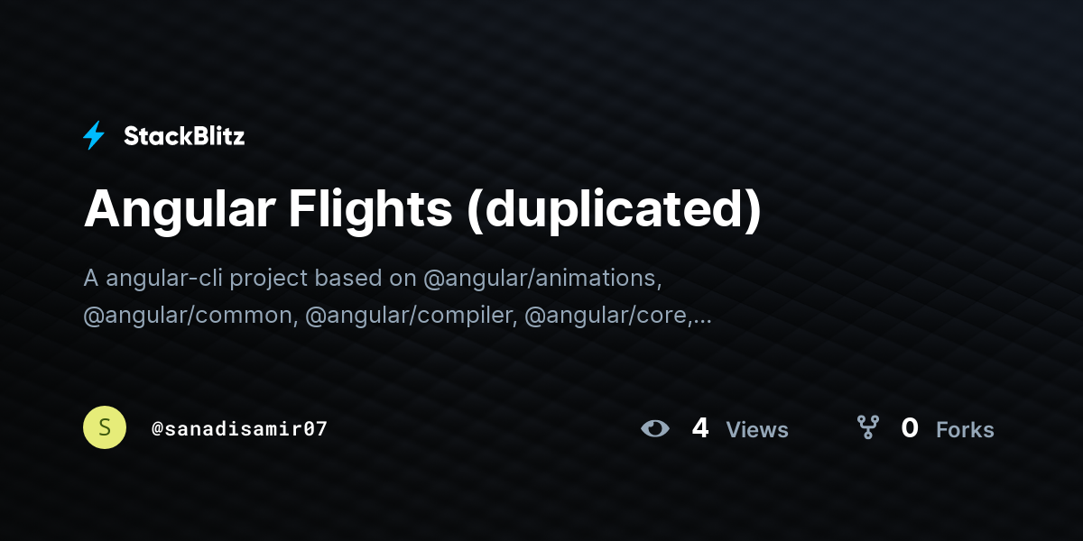 Angular Flights (duplicated) - StackBlitz