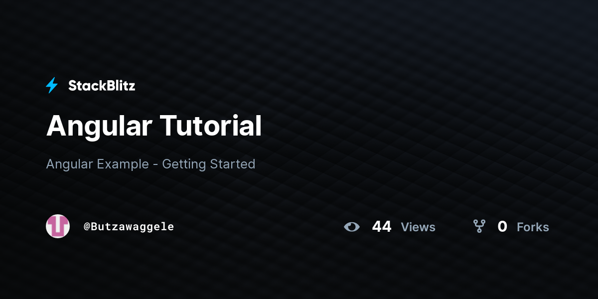 Angular Tutorial - StackBlitz
