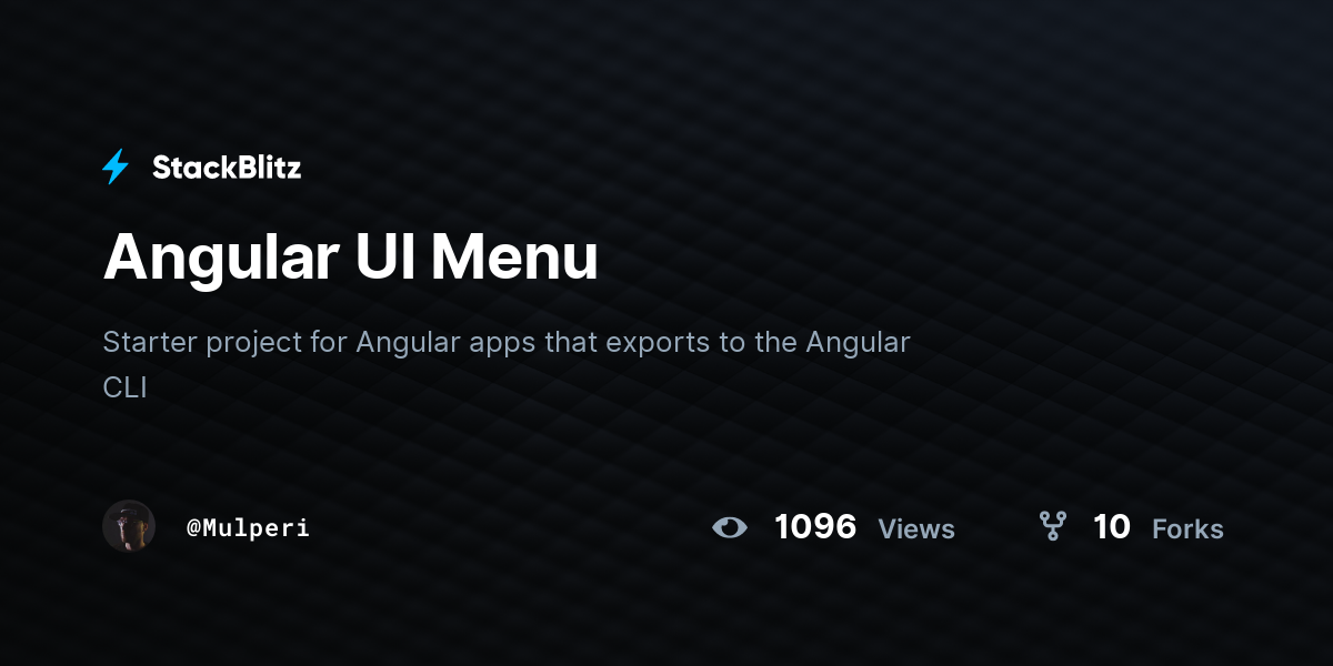 Angular Ul Menu - StackBlitz
