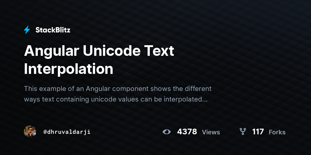 Angular Unicode Text Interpolation - StackBlitz