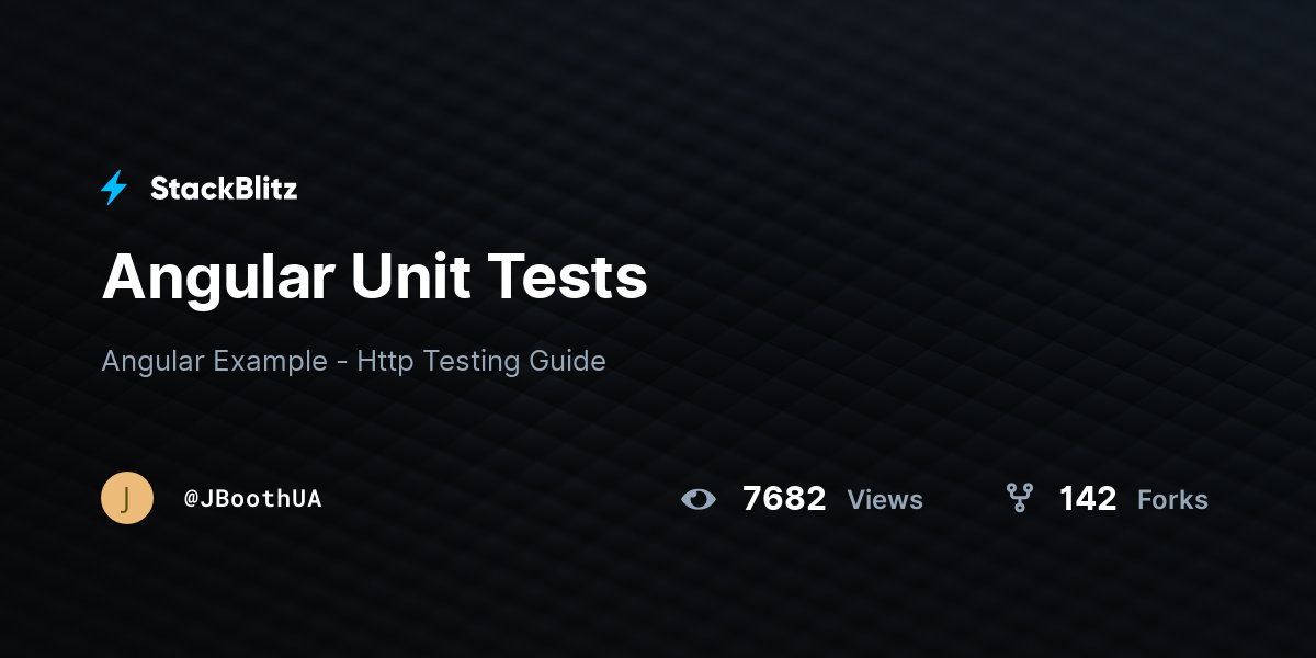 Angular Unit Tests - StackBlitz