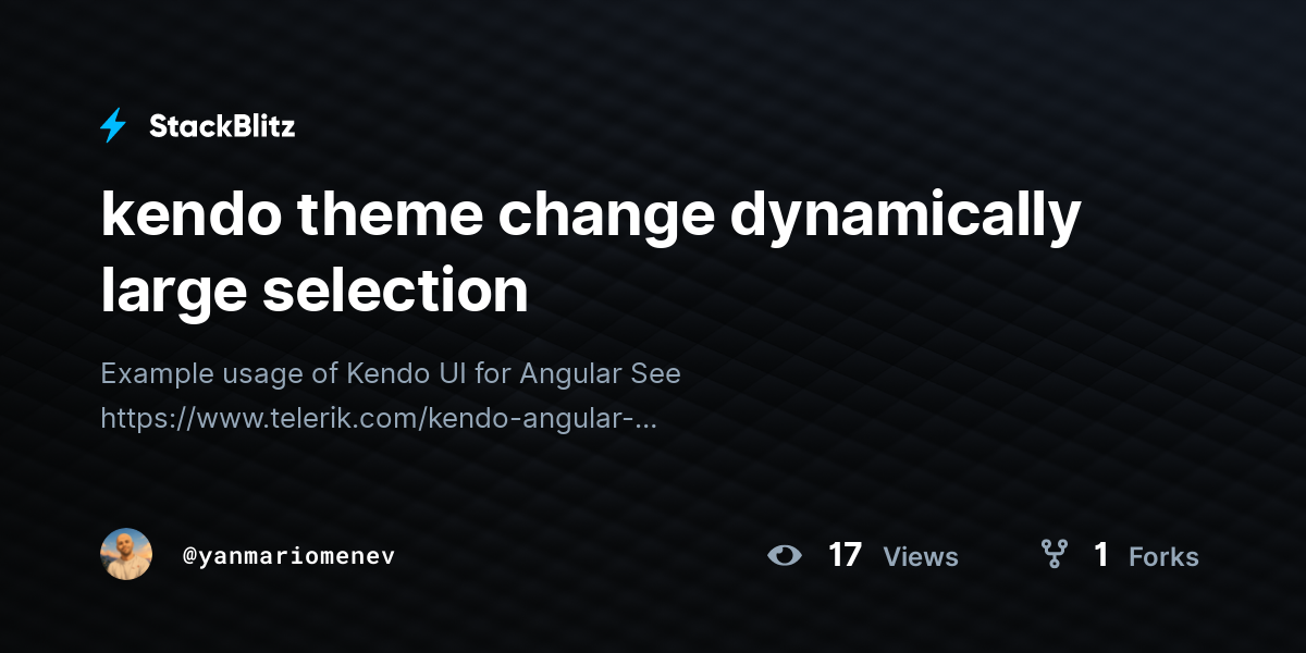 kendo theme change dynamically large selection - StackBlitz