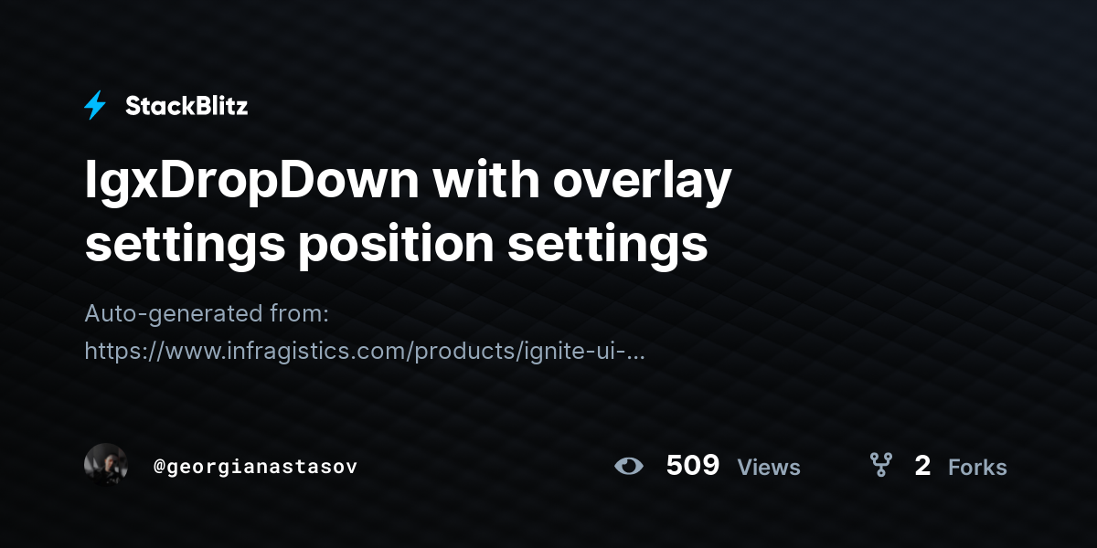 IgxDropDown with overlay settings position settings - StackBlitz