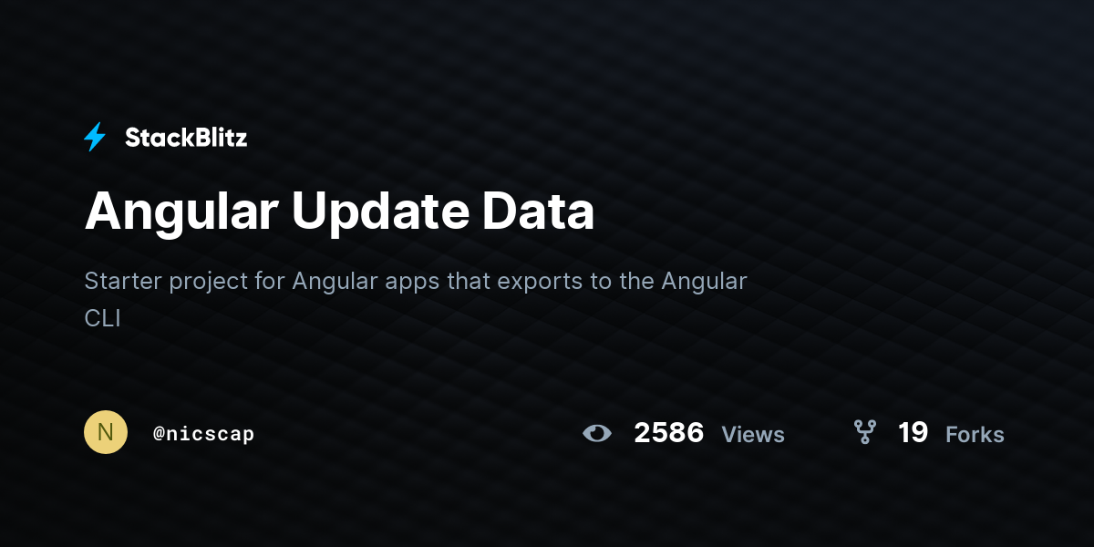 Angular Update Data - StackBlitz