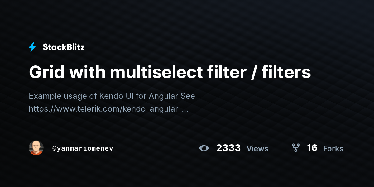 Grid with multiselect filter / filters - StackBlitz