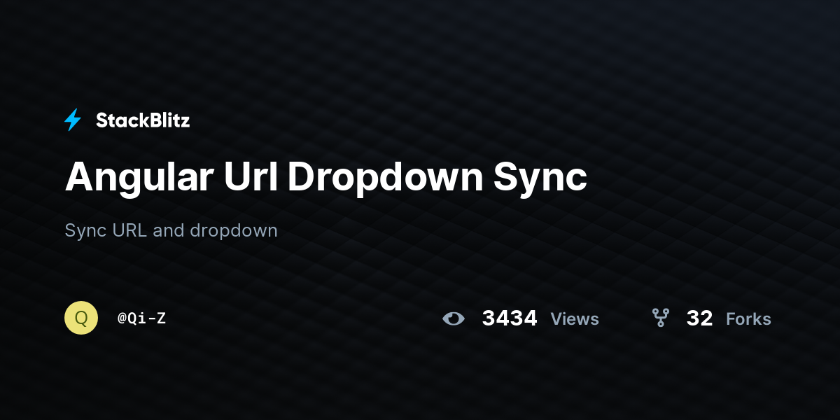Angular Url Dropdown Sync - StackBlitz