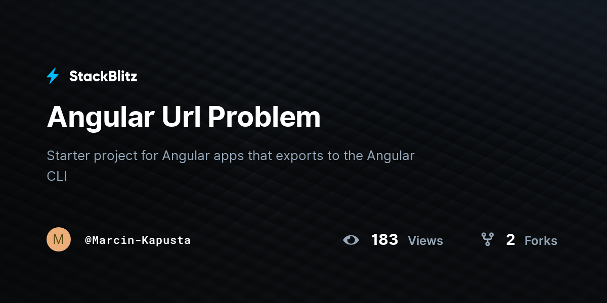 Angular Url Problem - StackBlitz