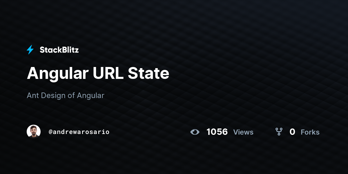 Angular URL State - StackBlitz