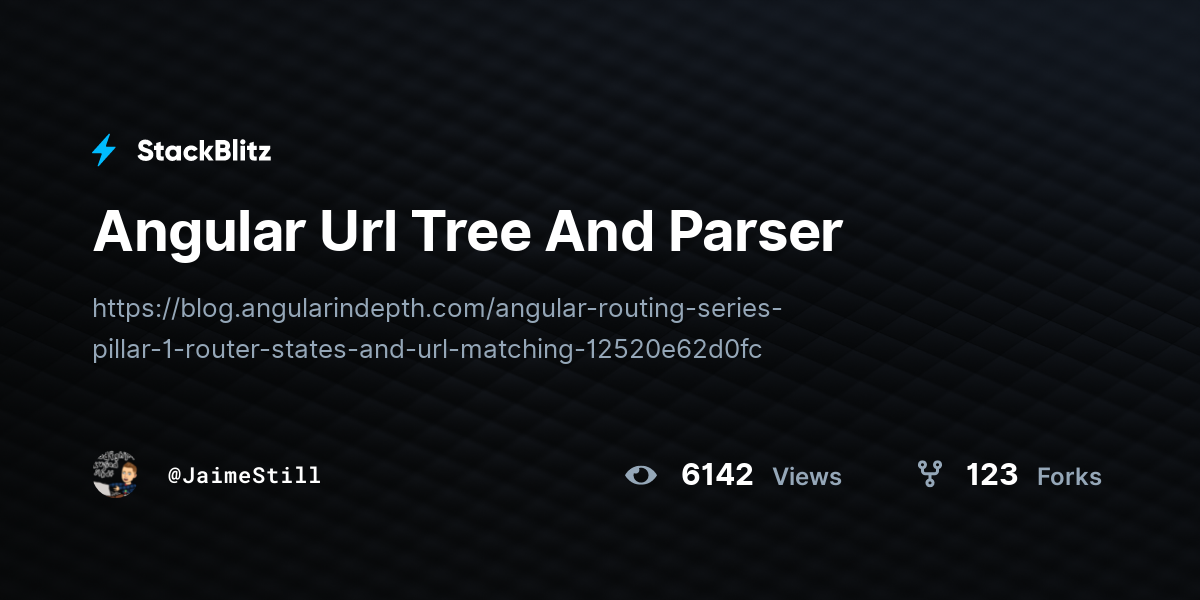 Angular Url Tree And Parser - StackBlitz