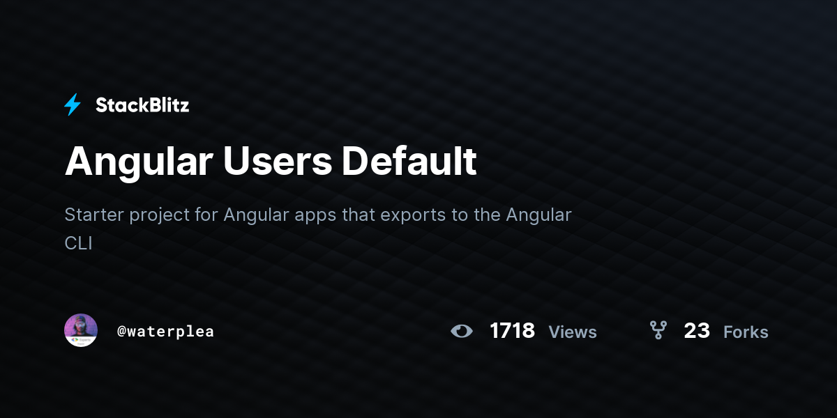 Angular Users Default - StackBlitz