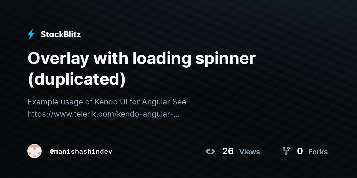 Overlay with loading spinner (duplicated) - StackBlitz