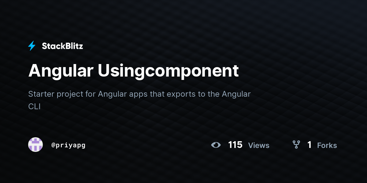 Angular Usingcomponent - StackBlitz