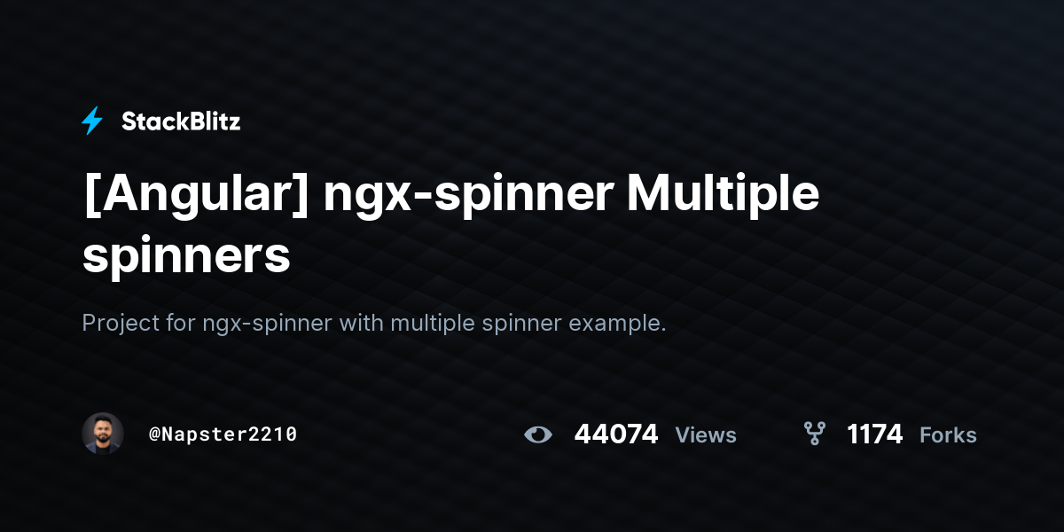 [Angular] ngx-spinner Multiple spinners - StackBlitz