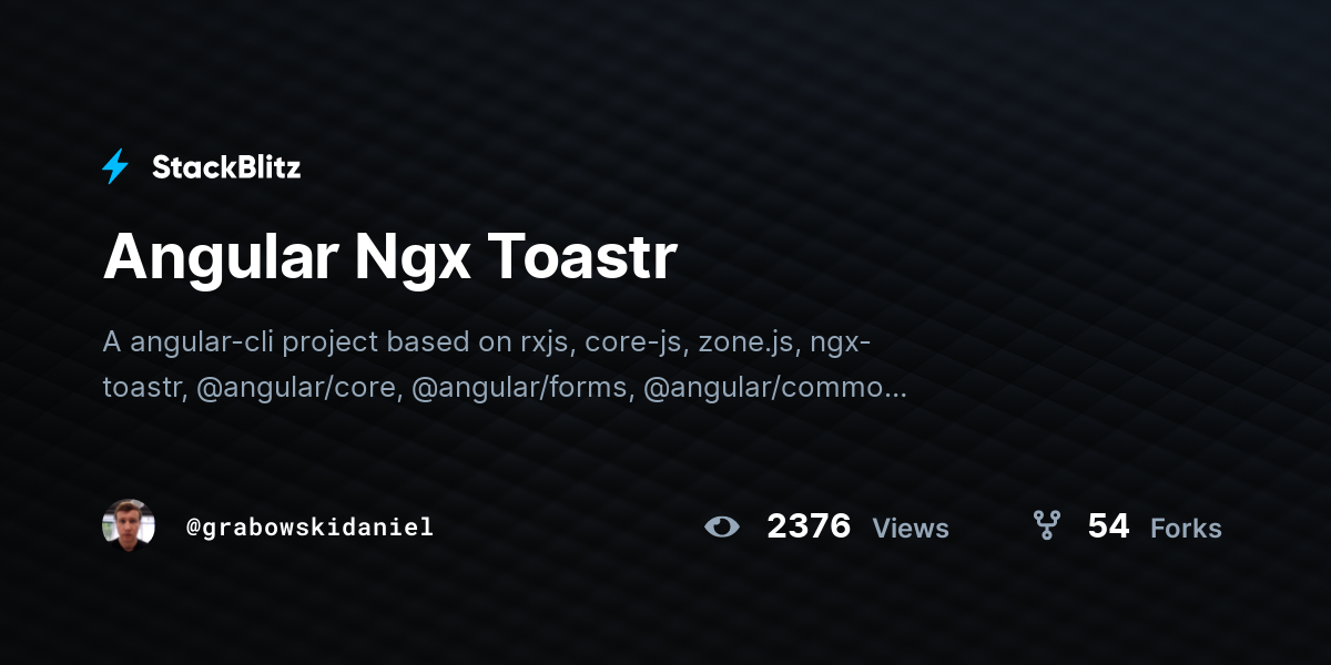 Angular Ngx Toastr - StackBlitz