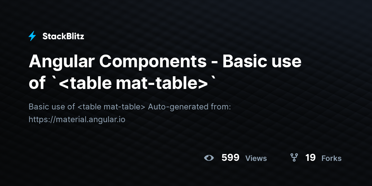 Angular Components - Basic use of ` ` - StackBlitz