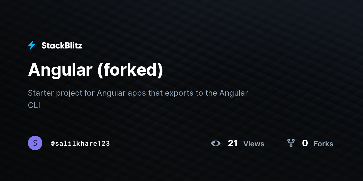 Angular (forked) - StackBlitz