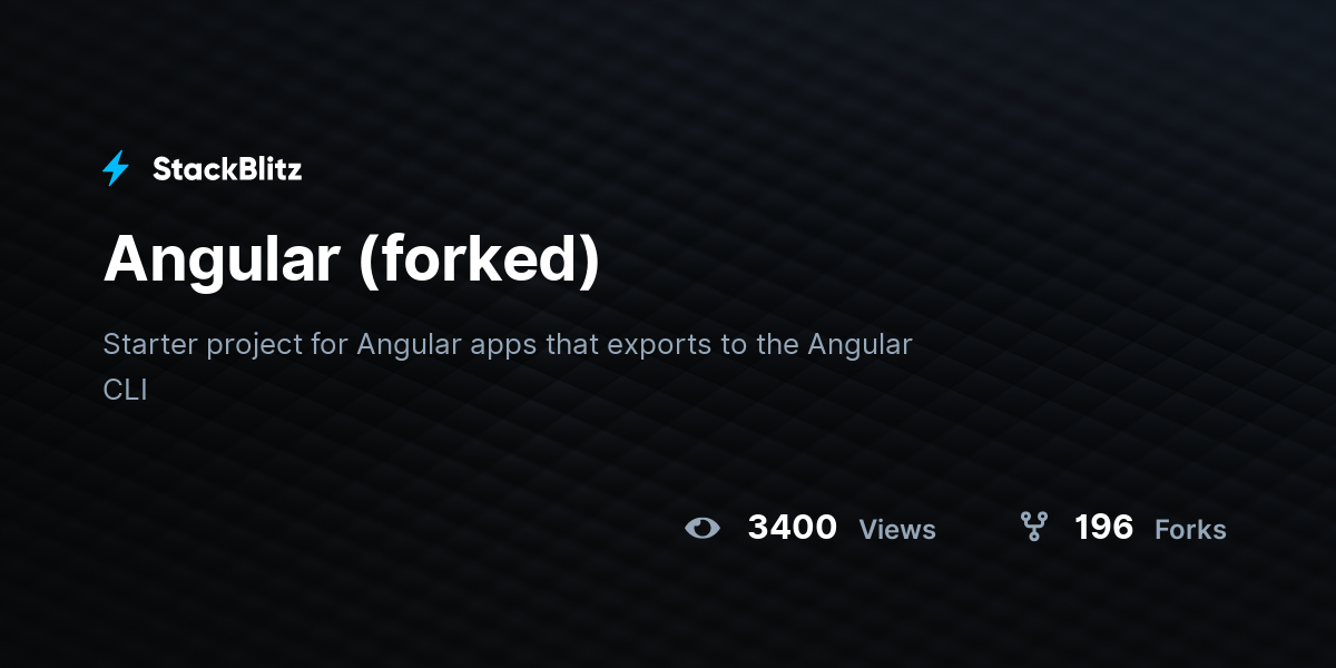 Angular (forked) - StackBlitz