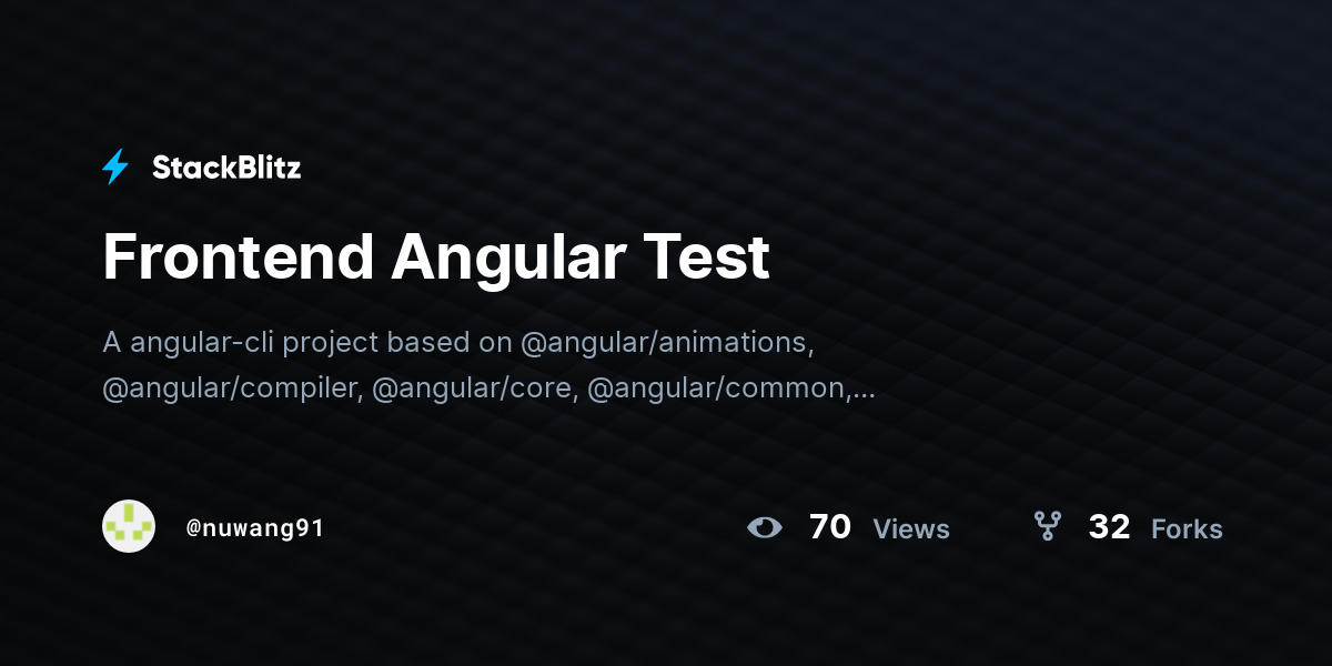 Frontend Angular Test - StackBlitz