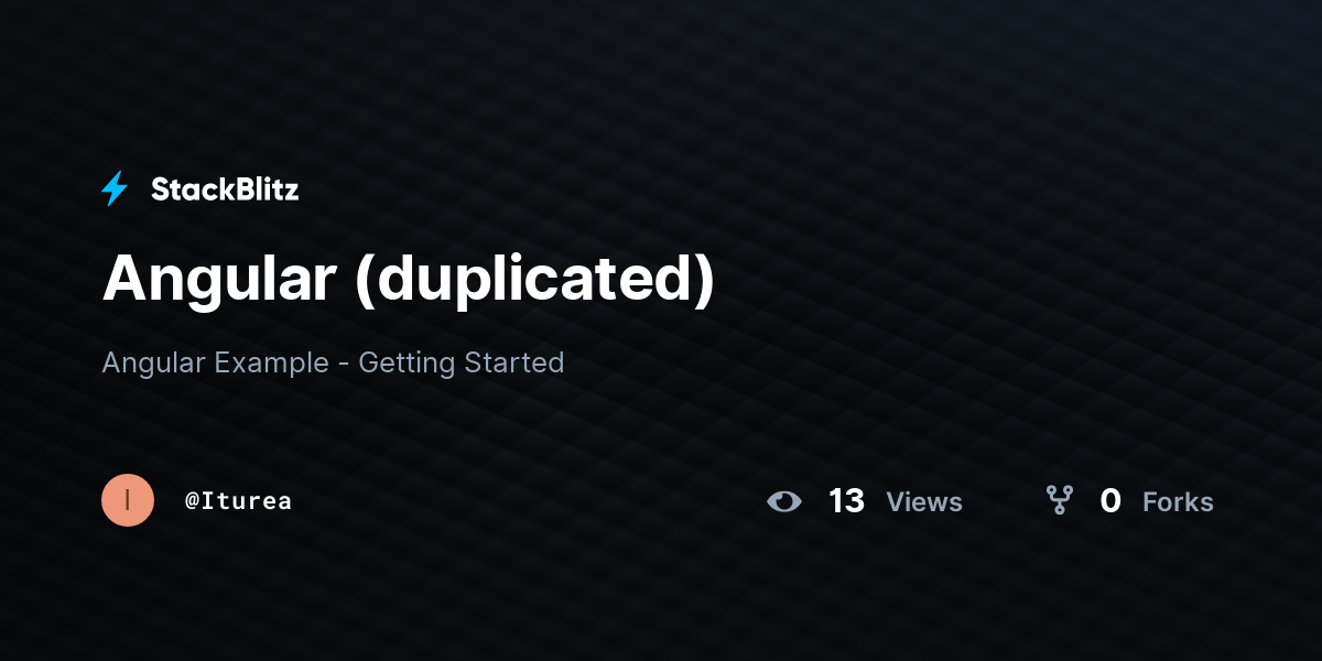 Angular (duplicated) - StackBlitz