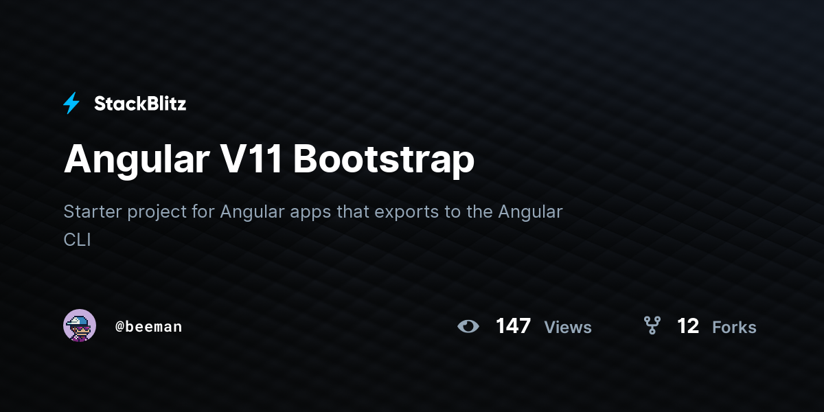Angular V11 Bootstrap - StackBlitz
